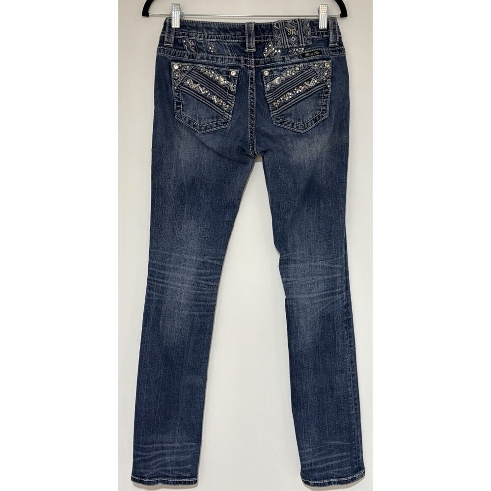 Miss Me Signature Straight Women’s Embroidered Rhinestone Jeans Size 27
